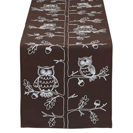 FASTFOOD Table Runner Emb Owls FA2567270